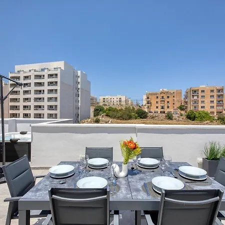 Elegant 2br Penthouse With Terrace And Jacuzzi In St Julians Apartman San Ġiljan